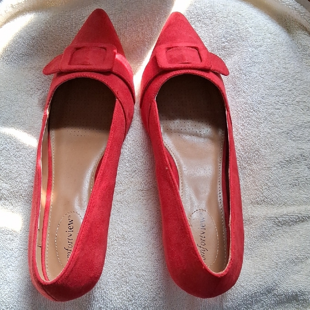 Elegant Red Suede Heels